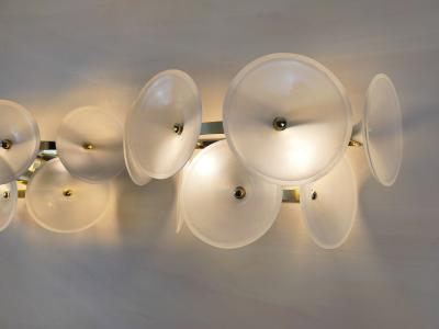  JL Light Style Pair of Murano glass wall sconces with satin Trumpets