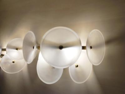  JL Light Style Pair of Murano glass wall sconces with satin Trumpets