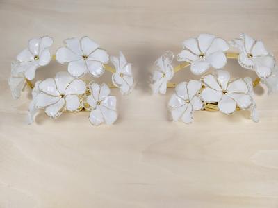  JL Light Style Pair of Murano glass wall sconces with white flowers