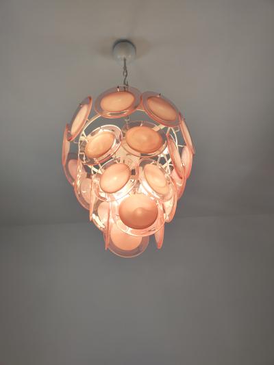 JL Light Style Pink Murano glass round discs chandelier