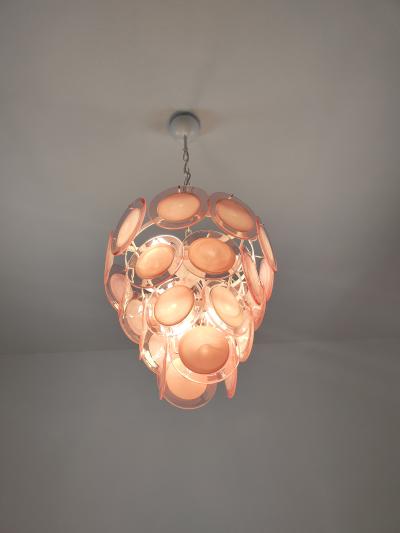 JL Light Style Pink Murano glass round discs chandelier