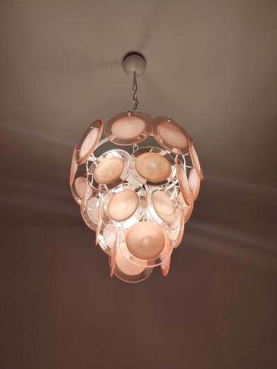 JL Light Style Pink Murano glass round discs chandelier