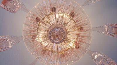  JL Light Style Pink rugiada Murano glass flush mount
