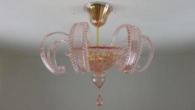  JL Light Style Pink rugiada Murano glass flush mount