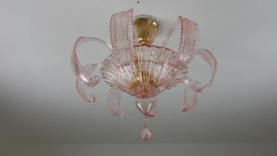  JL Light Style Pink rugiada Murano glass flush mount