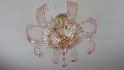  JL Light Style Pink rugiada Murano glass flush mount