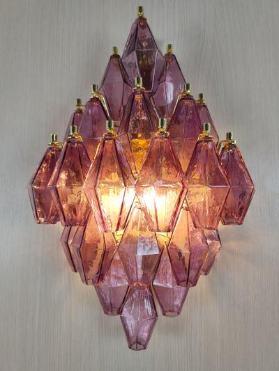  JL Light Style Poliedro shaped amethyst Murano glass wall sconce
