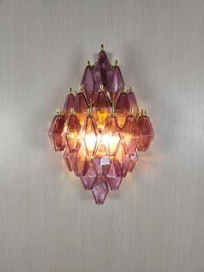  JL Light Style Poliedro shaped amethyst Murano glass wall sconce