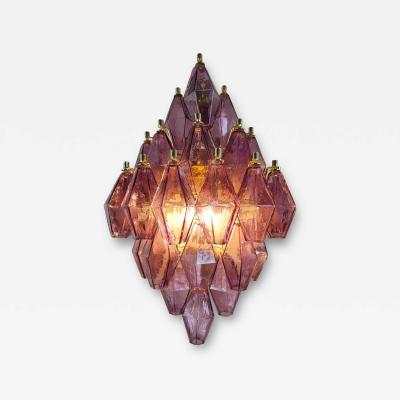  JL Light Style Poliedro shaped amethyst Murano glass wall sconce
