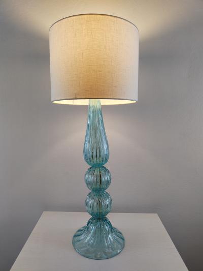  JL Light Style Queen Teal and gold Murano glass table lamp