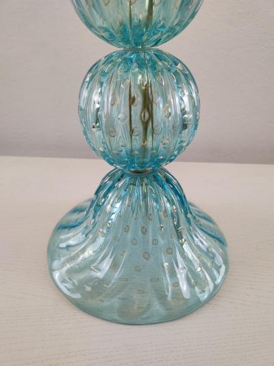  JL Light Style Queen Teal and gold Murano glass table lamp