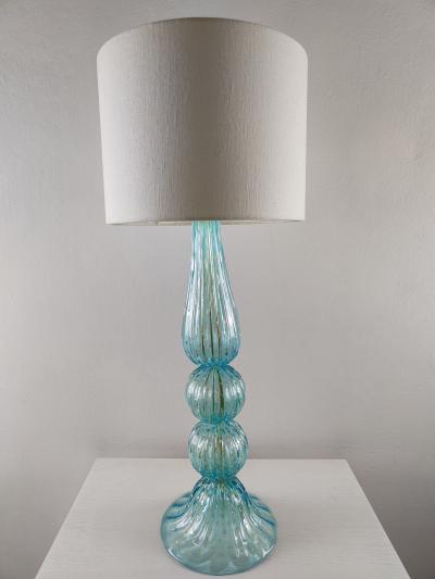  JL Light Style Queen Teal and gold Murano glass table lamp