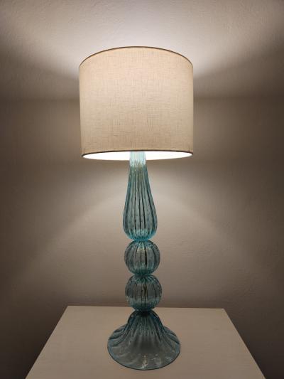  JL Light Style Queen Teal and gold Murano glass table lamp