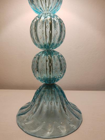  JL Light Style Queen Teal and gold Murano glass table lamp