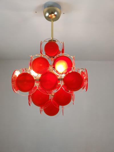 JL Light Style Red Murano glass discs chandelier in square shape