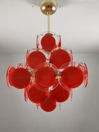  JL Light Style Red Murano glass discs chandelier in square shape