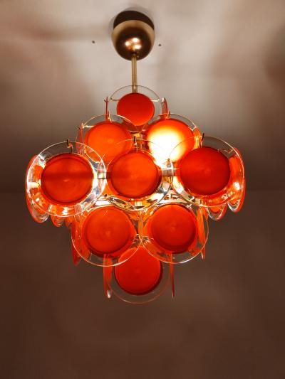  JL Light Style Red Murano glass discs chandelier in square shape