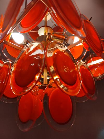  JL Light Style Red Murano glass discs chandelier in square shape
