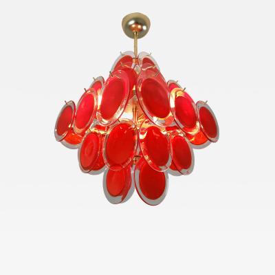  JL Light Style Red Murano glass discs chandelier in square shape