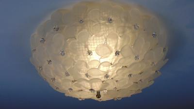  JL Light Style Satin flowers basket Murano glass flush mount