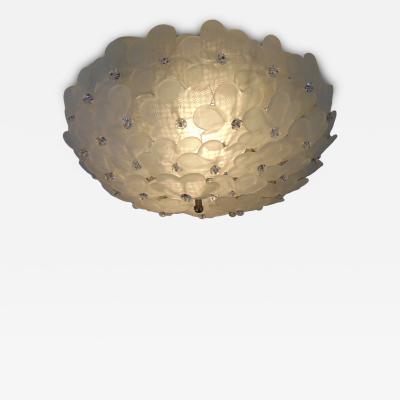  JL Light Style Satin flowers basket Murano glass flush mount