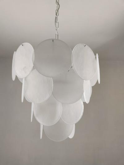JL Light Style Satin white Murano glass round discs chandelier