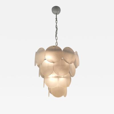 JL Light Style Satin white Murano glass round discs chandelier