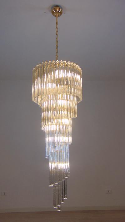  JL Light Style Spiral clear Murano glass triedri chandelier