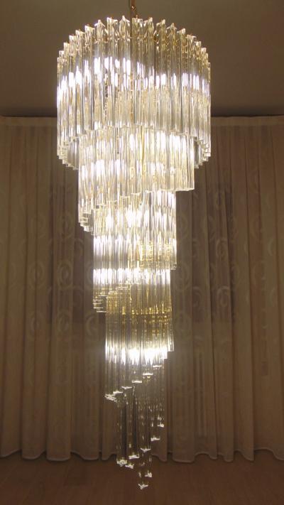  JL Light Style Spiral clear Murano glass triedri chandelier