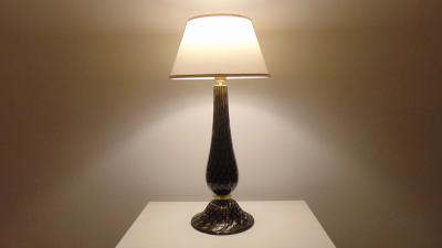  JL Light Style Stem black and gold Murano glass table lamp