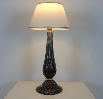  JL Light Style Stem black and gold Murano glass table lamp
