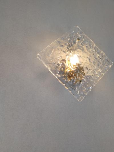  JL Light Style Textured water effect clear Murano glass single wall sconce