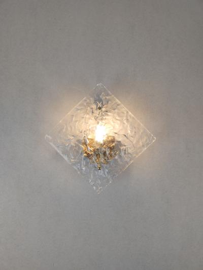  JL Light Style Textured water effect clear Murano glass single wall sconce