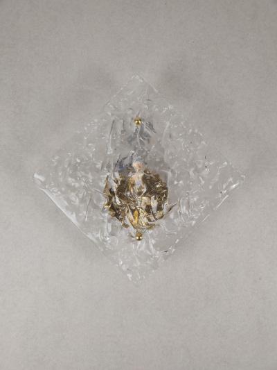  JL Light Style Textured water effect clear Murano glass single wall sconce