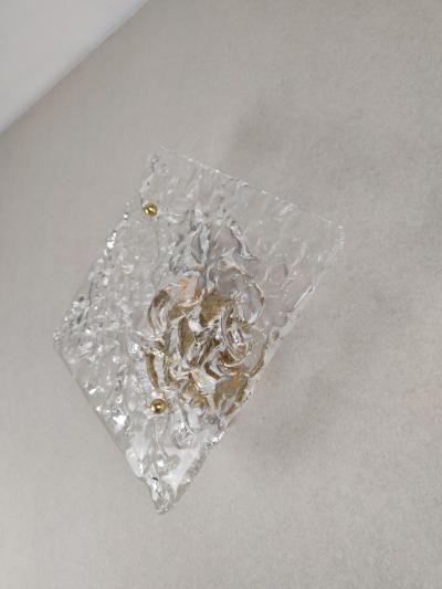  JL Light Style Textured water effect clear Murano glass single wall sconce