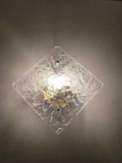  JL Light Style Textured water effect clear Murano glass single wall sconce