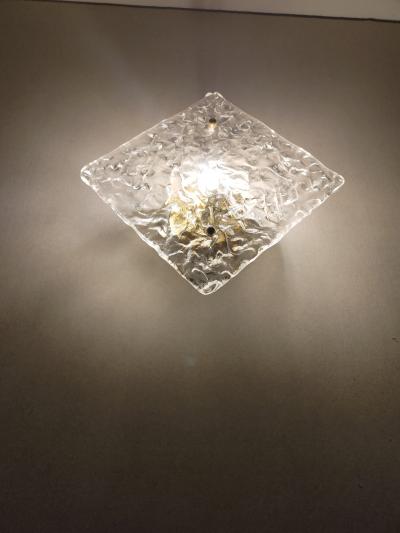  JL Light Style Textured water effect clear Murano glass single wall sconce