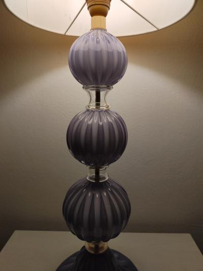  JL Light Style Three Spheres lavender Murano glass table lamp