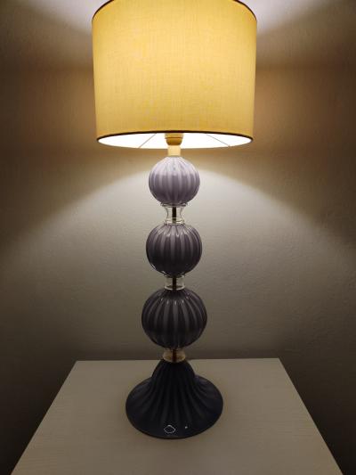  JL Light Style Three Spheres lavender Murano glass table lamp