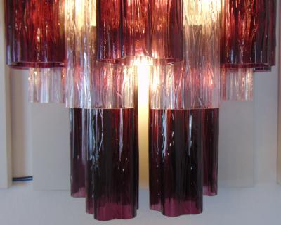 JL Light Style Tiers bicolor clear purple tronchi Murano glass wall sconce
