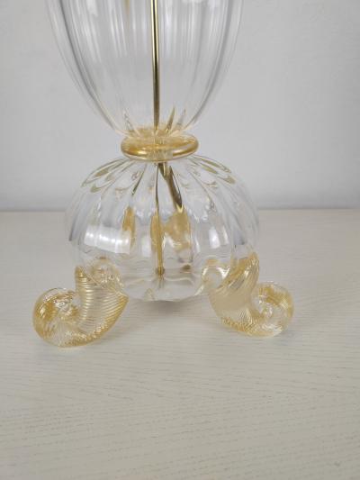 JL Light Style Tripode clear and gold Murano glass table lamp