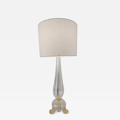  JL Light Style Tripode clear and gold Murano glass table lamp
