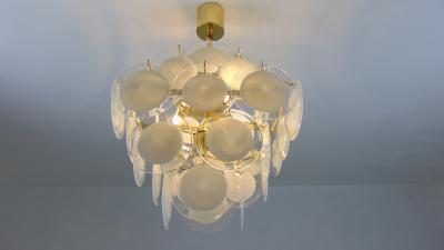  JL Light Style White Murano glass discs chandelier in square shape