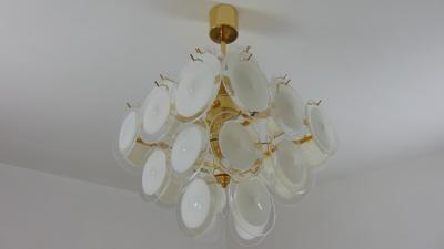  JL Light Style White Murano glass discs chandelier in square shape