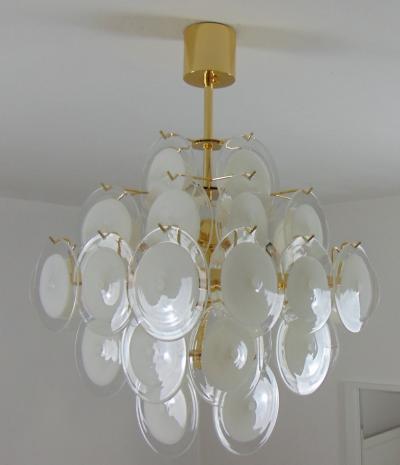  JL Light Style White Murano glass discs chandelier in square shape