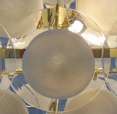  JL Light Style White Murano glass discs chandelier in square shape