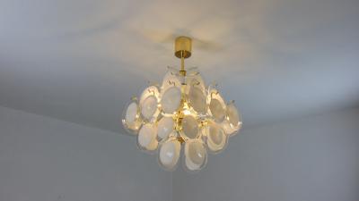  JL Light Style White Murano glass discs chandelier in square shape