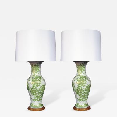  JL Porcelain Co A Finely Decorated Pair of Japanese Porcelain Lamps
