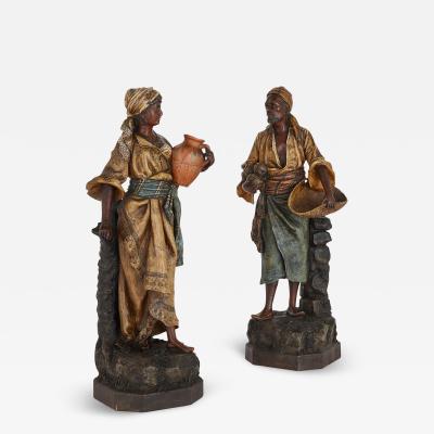  JOHANN MARESCH A pair of Orientalist terracotta figures by Johann Maresch