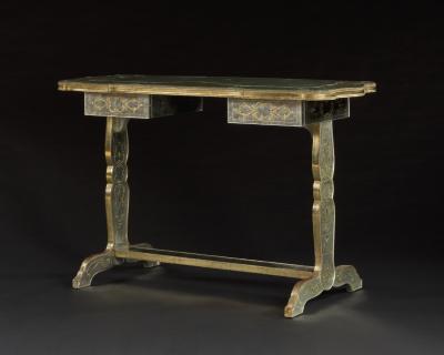  JOSEF CANABAS 9751 AN ELEGANT ENGRAVED GLASS MOUNTED CENTER TABLE